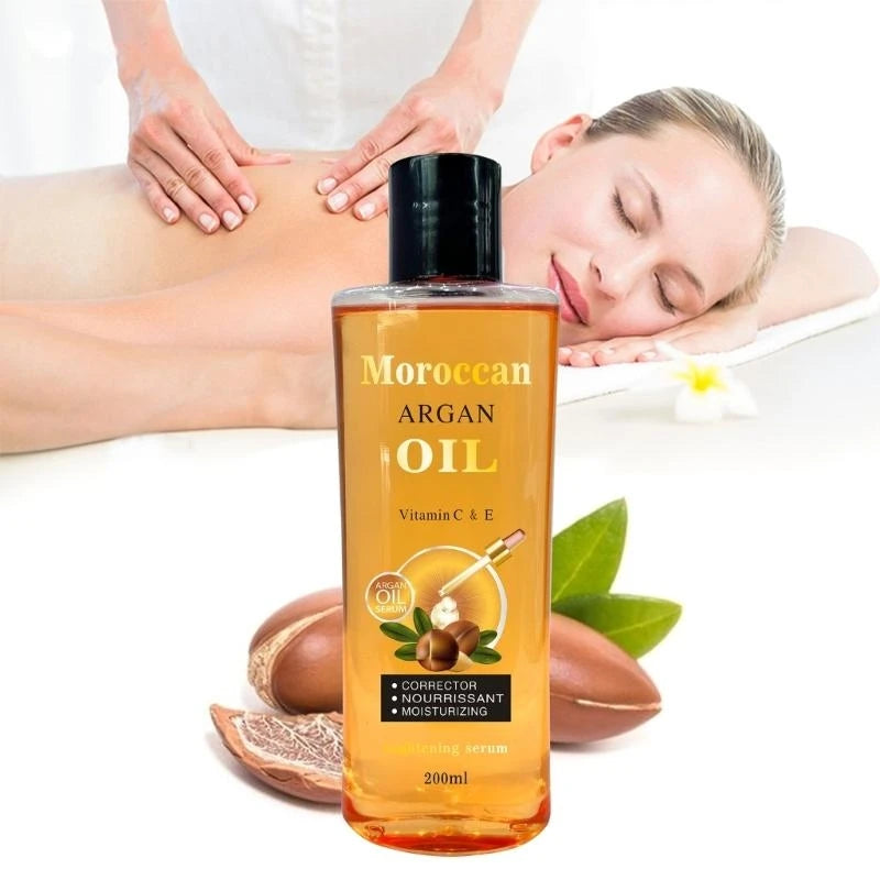 Moroccan Argan Oil Body Moisturizer For Skin And Hair Nourishing Satin-Silk Glow — Amber-Gold | KIMLUD