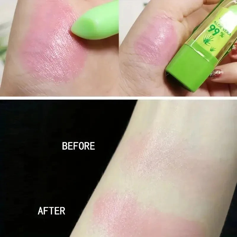Aloe Vera Warm Change Lipstick for long-lasting lip protection, moisturizing and color changing, magical color change