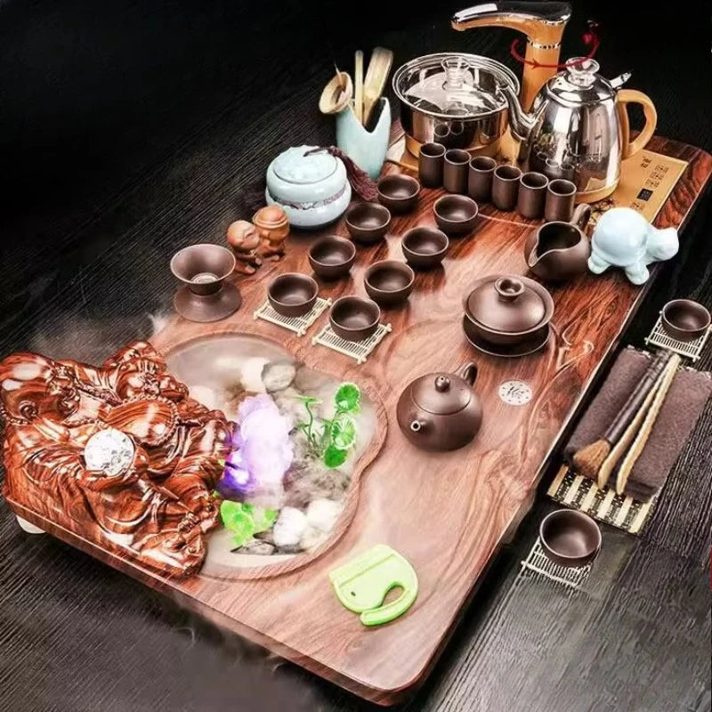 Luxury Rectangle Tea Tray Hospitality Ceremony Serving Accessories Drainage Tea Tray Chinese Kung Fu Bandejas Home Decorationgs