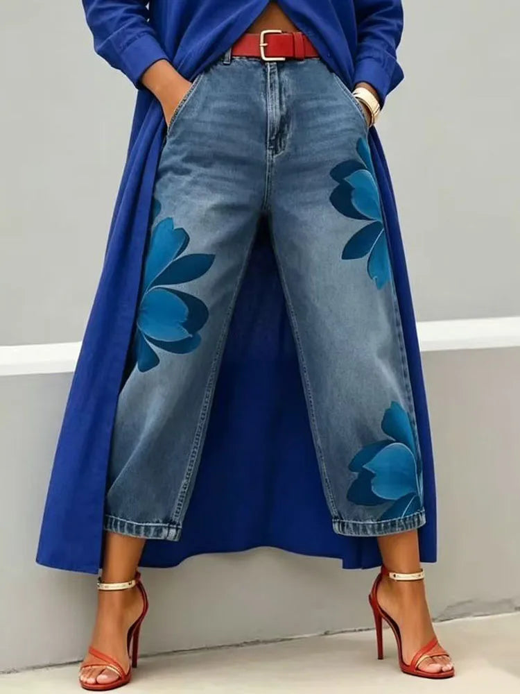 Broadcloth Patchwork Wide-Leg Pants — Black | KIMLUD