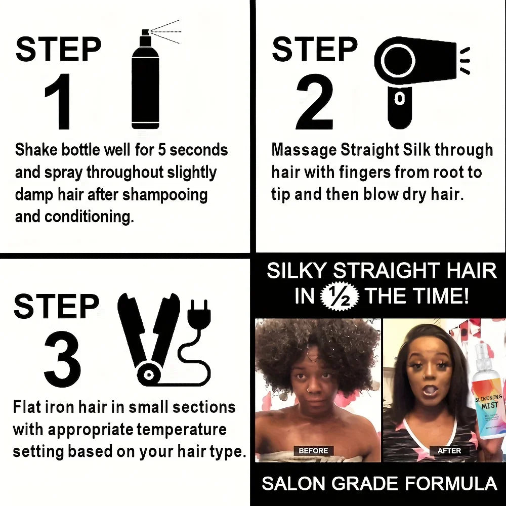 Silk Therapy Hair Spray Silkening Thermal Shield For Curly Texture — Clear | KIMLUD