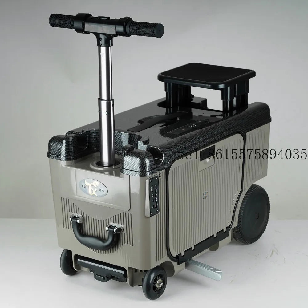 Smart Ride-On Four-Wheel Suitcase Cabin-Sized — Stone Gray | KIMLUD