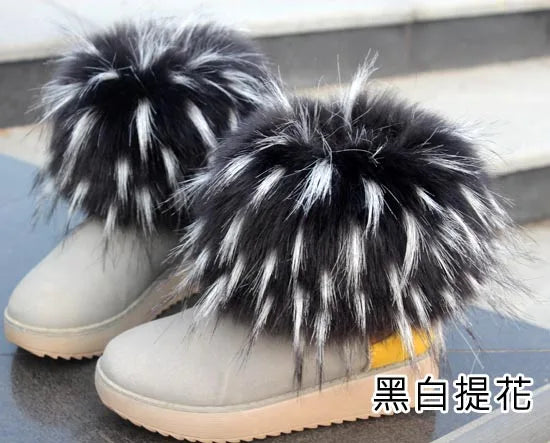 Faux Fur Boots Leg Warmer Cuffs Elastic DIY Accessory — Black | KIMLUD