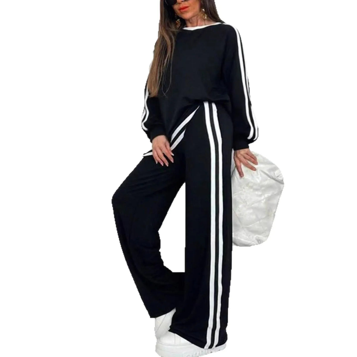 Two Piece Sweat Set – Loose Fit – Polyester Cotton | KIMLUD
