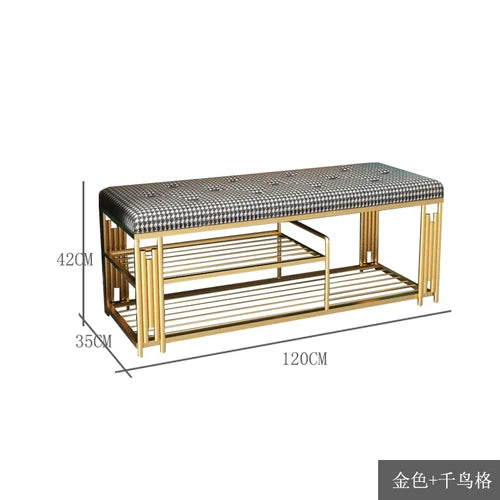Light Luxury Shoe Storage Ottoman — Black | KIMLUD