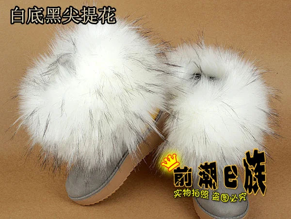 Faux Fur Boots Leg Warmer Cuffs Elastic DIY Accessory — Black | KIMLUD