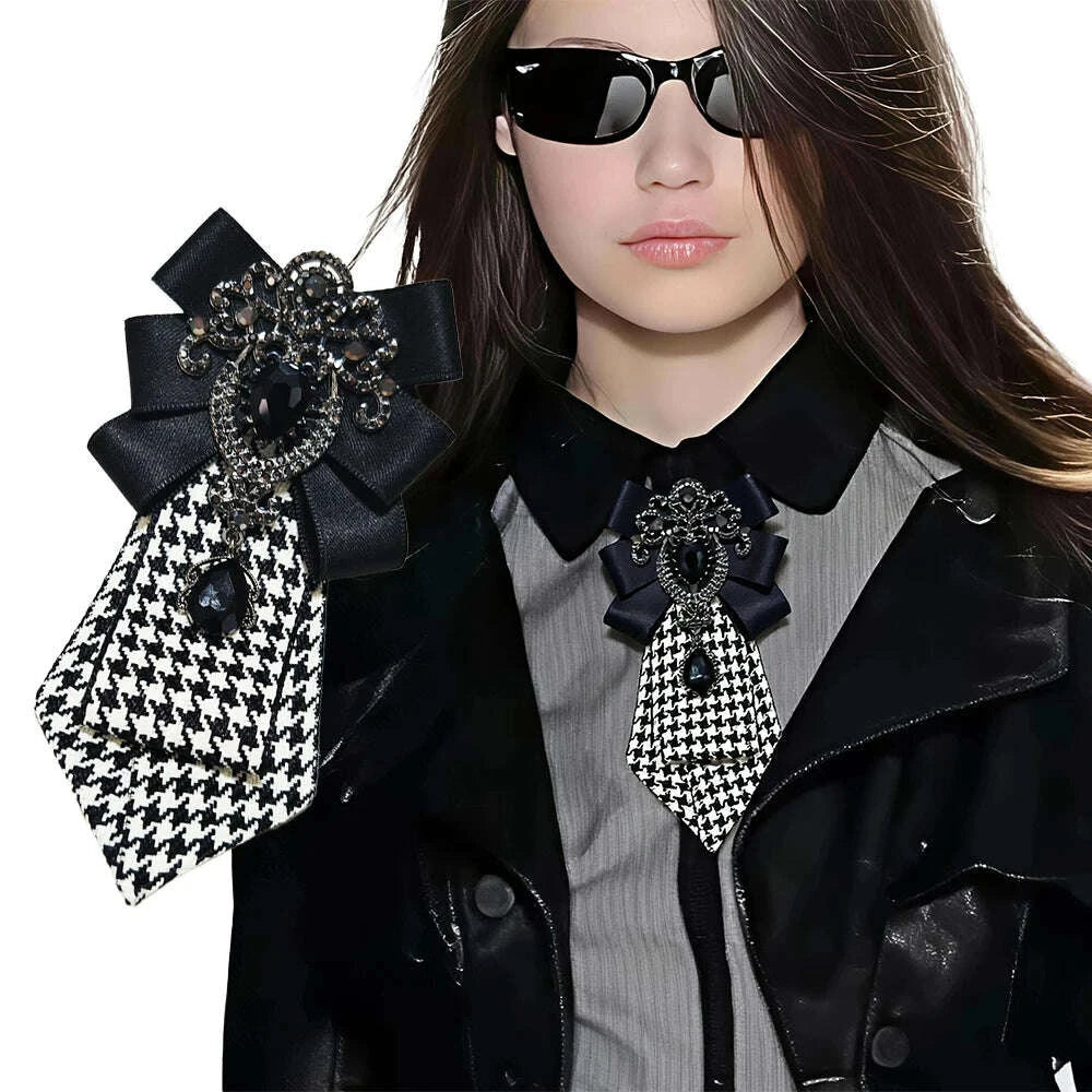 a-handmade-womens-plaid-black-diamond-tie-a-must-have-for-the-back-to-school-season-paired-with-uniforms-versatile-dark-stylekimludkimlud-35573403