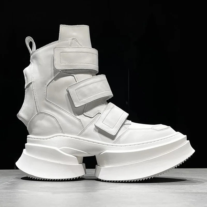 Men's Ankle Boots – High Top Street Style – Full Grain Leather | KIMLUD