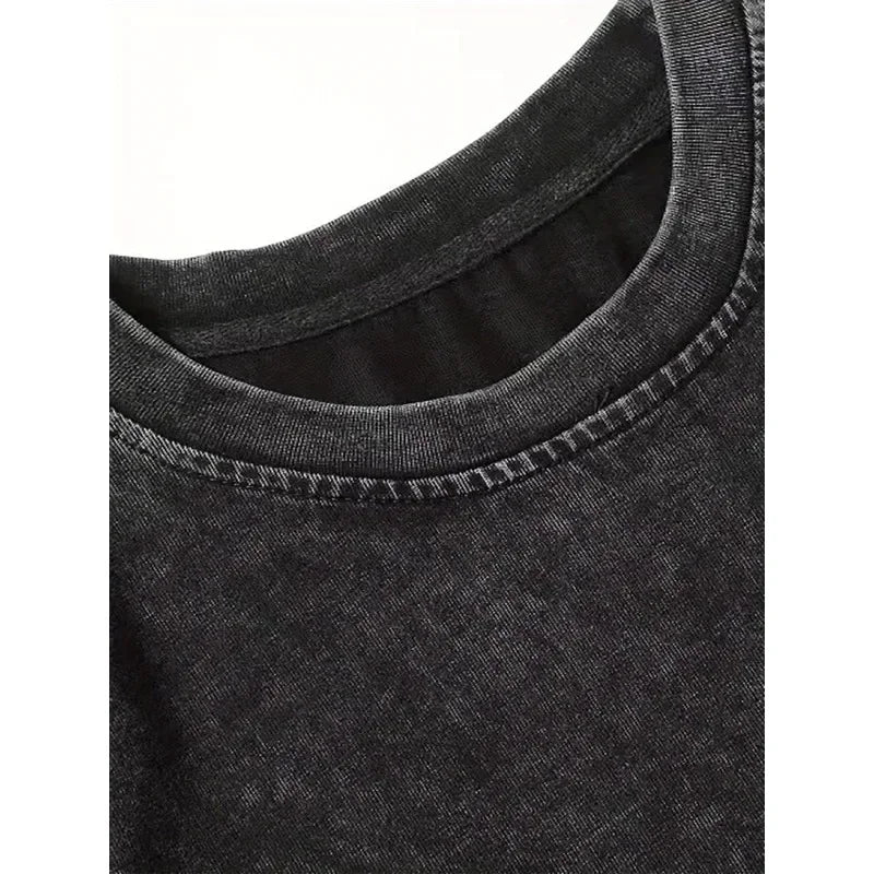 Men's T-Shirt – Gothic Style – Cotton – Loose Fitting | KIMLUD