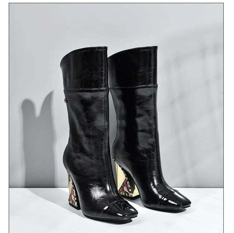 kimlud-colored-rhinestone-cowhide-mid-tubeknee-length-boots-thick-heeled-square-toe-black-gold-runway-runway-performance-high-heels-kimlud-womens-clothes-35044512