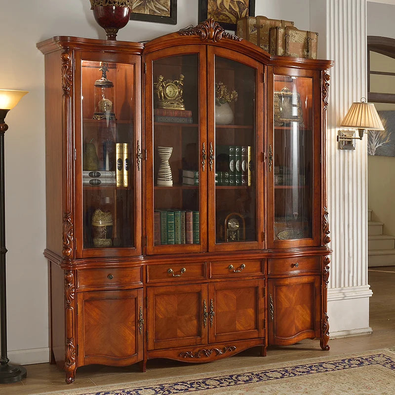 American solid wood desk home computer office rack combination writing desk chair