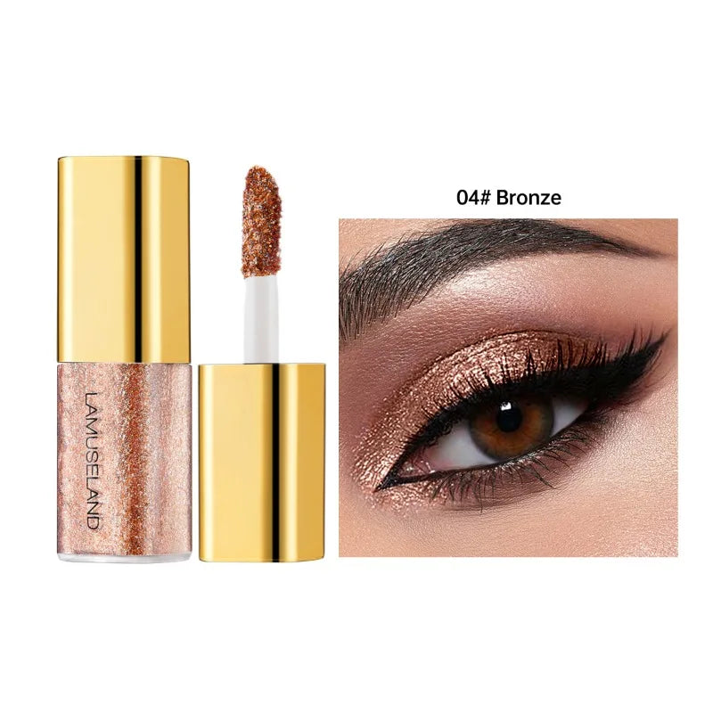 Pearlescent Liquid Eyeshadow Eight-Shade Range, Long-Lasting Glitter Finish — Multicolor | KIMLUD