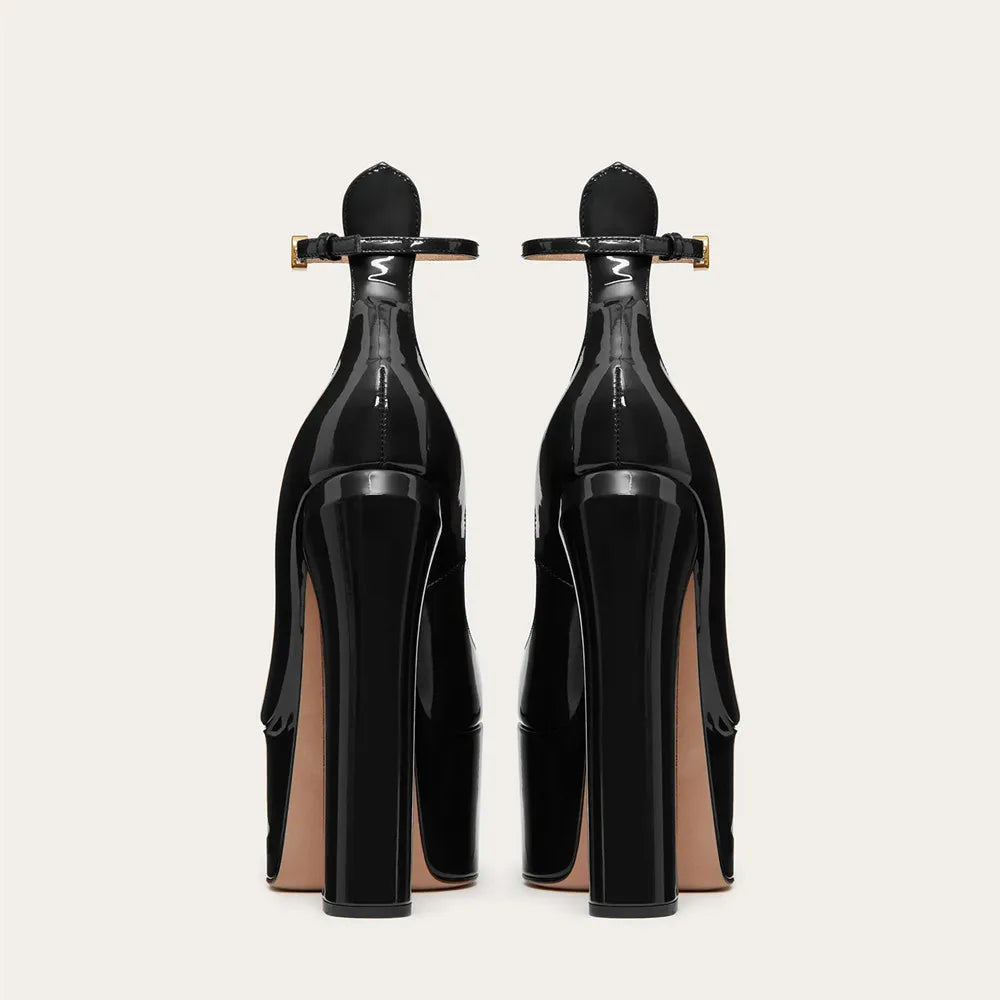 New Brand Women&#39;s Shoes Super High Heel Party Fashion Thick Sole Leather Shoes Bridal Shoes Wedding Party Shoes Women Summer