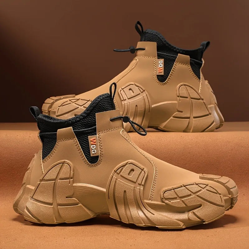 Boots - Anti Slip Waterproof - High Top Mid Calf Silhouette | KIMLUD