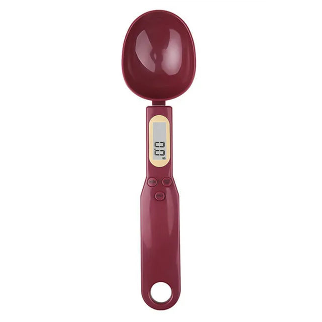 Plastic Digital Kitchen Scale Mini Spoon 0.1–500g Precision LED Display — White | KIMLUD