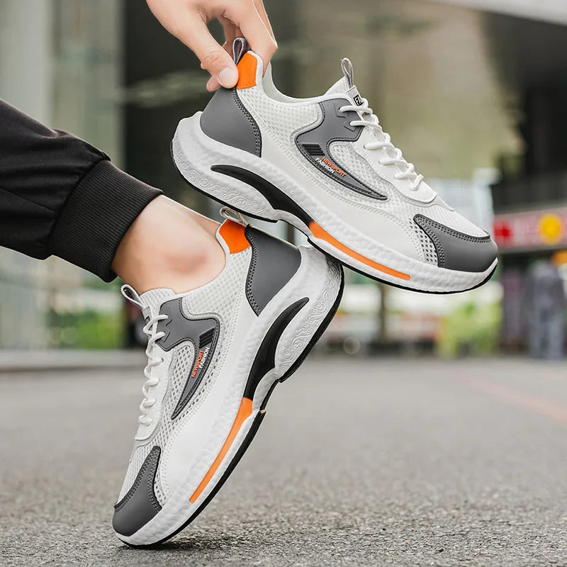 Men Running Shoes – Breathable Mesh Platform – Lace-Up | KIMLUD