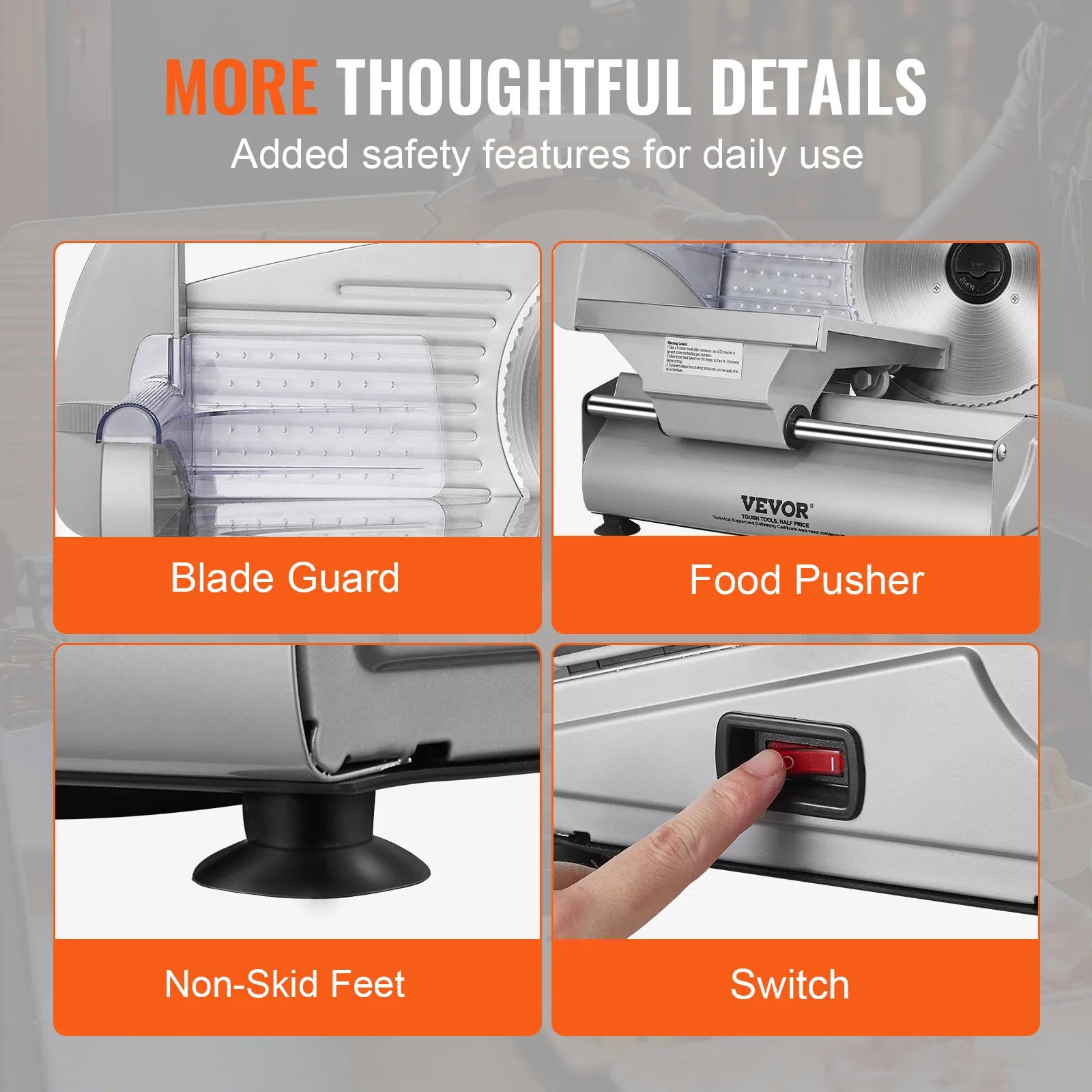 Stainless Steel Meat Slicer Electric — Silver | KIMLUD
