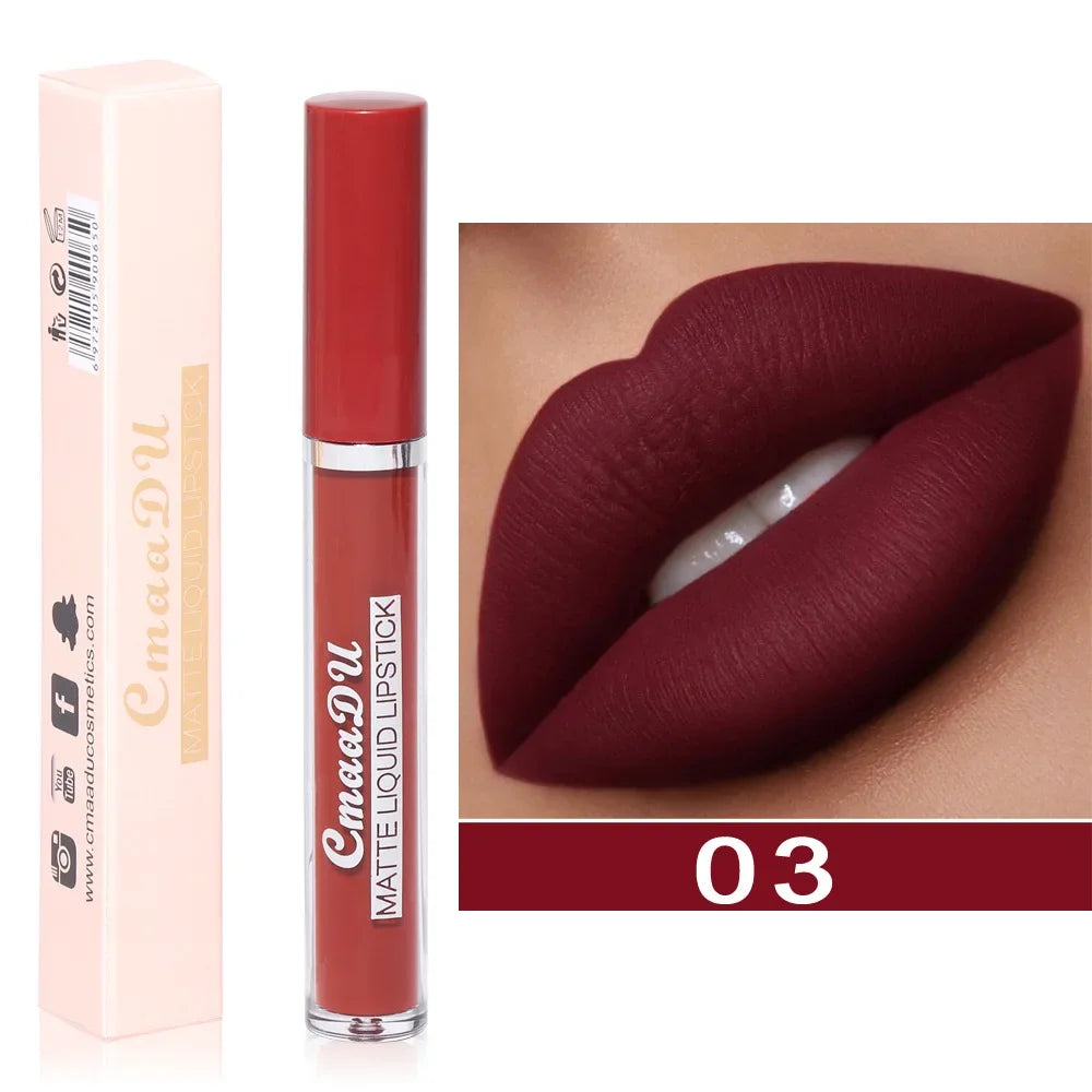 Nude Velvet Matte Lipstick Long Lasting Waterproof Rendering Non-stick Cup Makeup Lip Glaze Lips Liner Pencil Woman Cosmetics