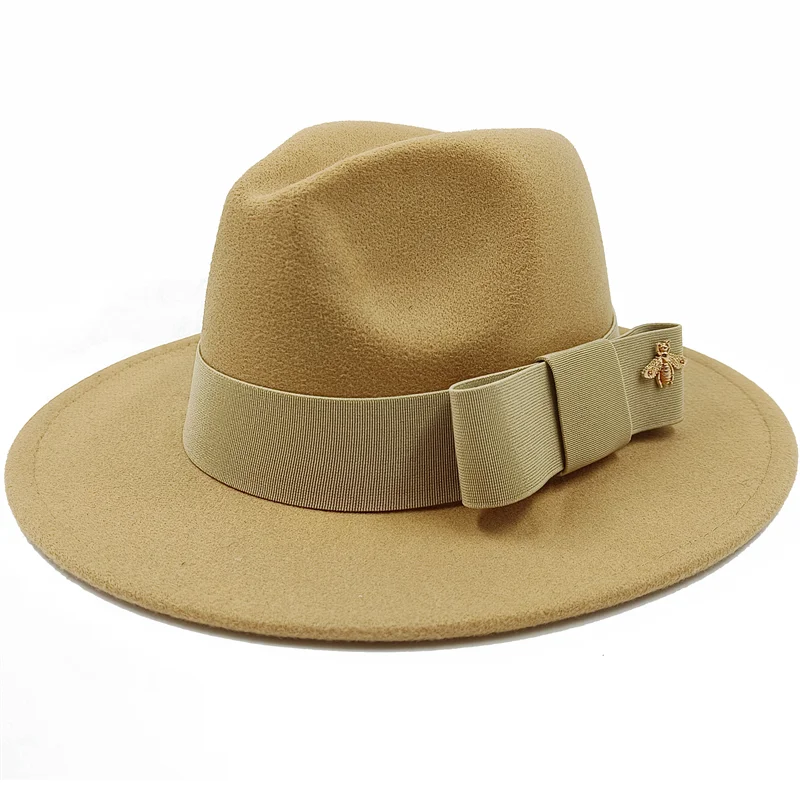 Low price wholesale Fedora hats Winter jazz monochrome bow elastic band men and women red jazz hats Fedora hats sombrero hombre - KIMLUD