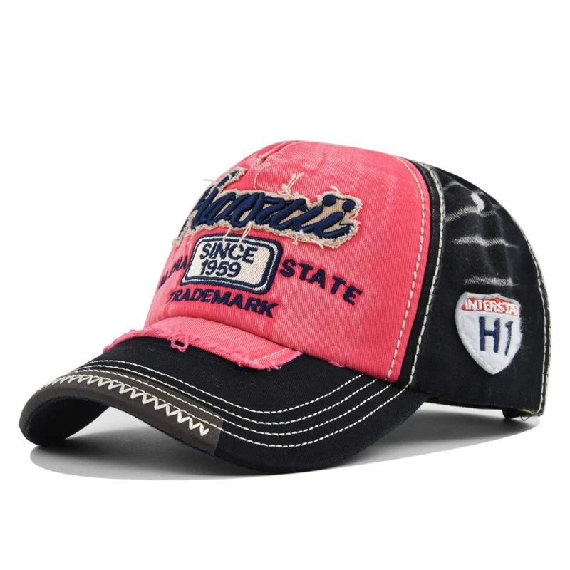 Retro Letter Embroidery Baseball Caps Letter Patch Men Women Unisex Cotton Adjustable Casual Hat Hip Hop Streetwear Sun Hats