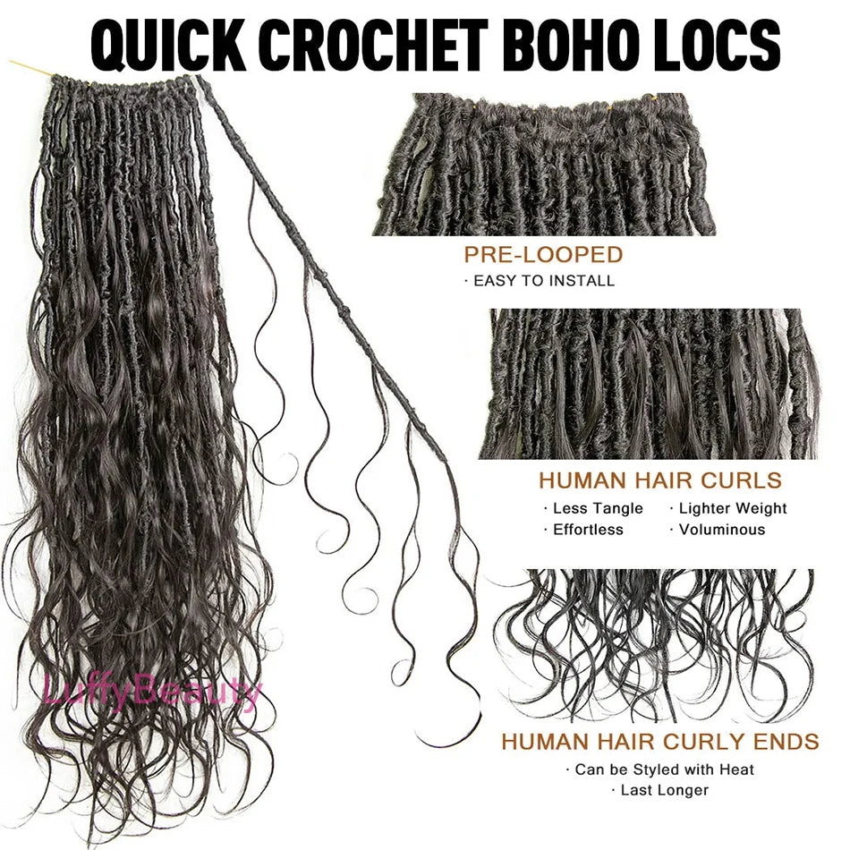 Goddess Locs Crochet Hair – Body Wave – Human Hair | KIMLUD