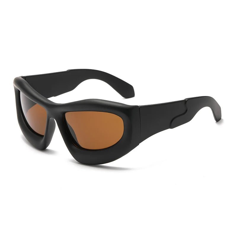 Acetate Sunglasses Large Frame Punk Style — Black | KIMLUD