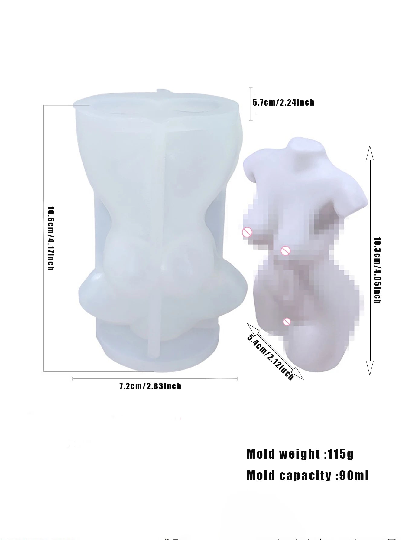 KIMLUD, Sexy human silicone Mold DIY Aromatherapy candle Handmade soap silicone mold, KIMLUD Womens Clothes