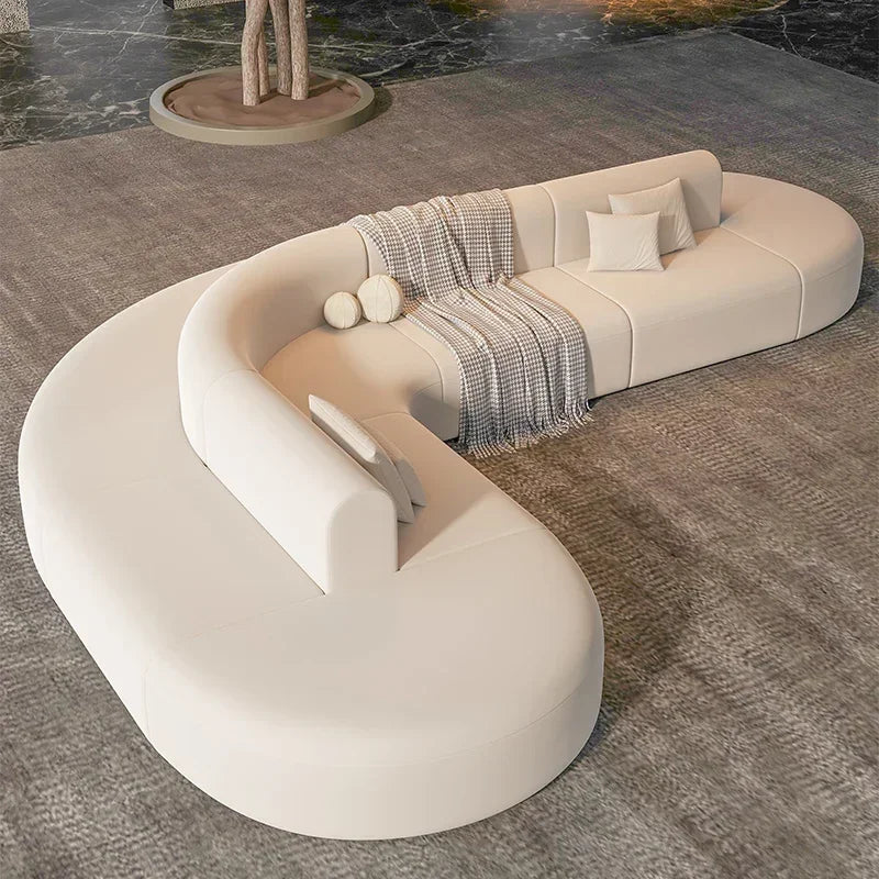 Wood Nordic European Sofa Large Lounge Design — White | KIMLUD