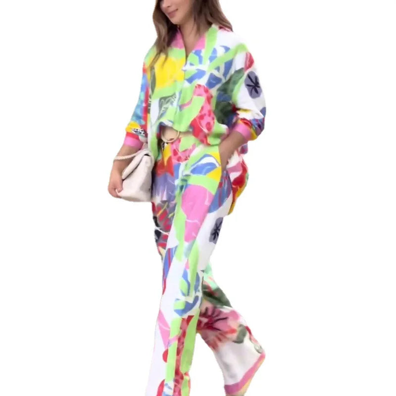 Two Piece Set – Color Print – Loose Silhouette – | KIMLUD