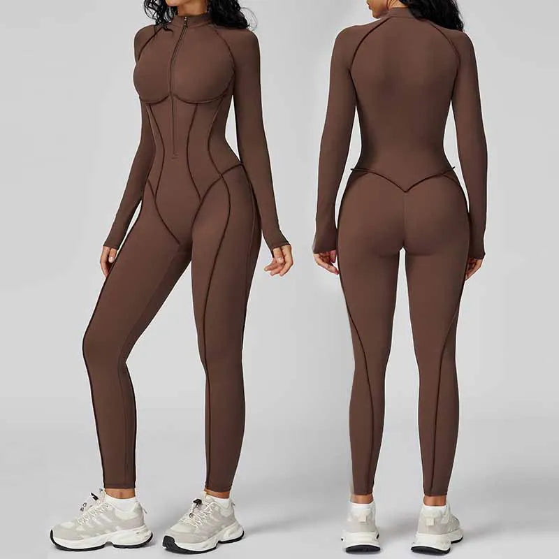 Yoga Bodysuit Long Sleeve – Moisture Wicking Nylon | KIMLUD