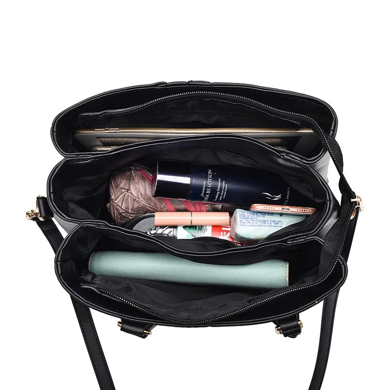 Soft PU Crossbody Tote Bag Large Capacity — Blush | KIMLUD
