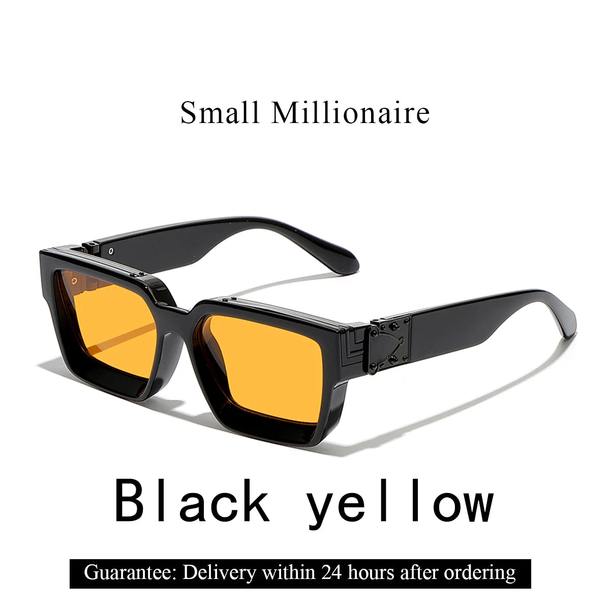 Retro Square Sunglasses Millionaire Shades — Black | KIMLUD