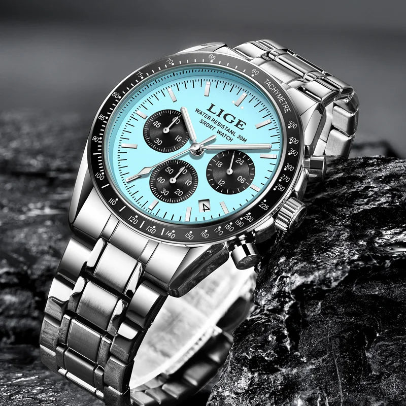 2025 LIGE Top Brand Luxury New Men Watch Quartz Man Watches Waterproof Luminous Watch for Men Date Chronograph Sport Wristwatch