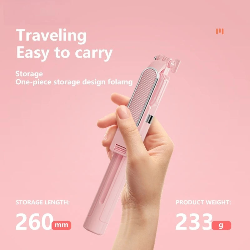 1.3m Portable Selfie Stick Retractable Tripod Phone Stand with Dual Fill Lights 360° Rotating Photography Live Streaming Devices