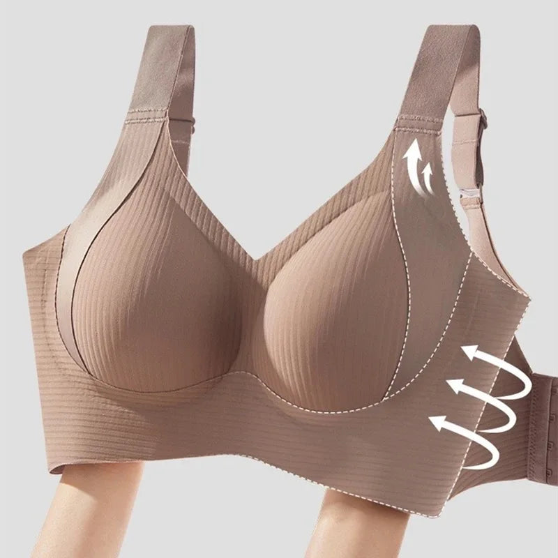 Seamless Bra Plunge Push-Up With Traceless Comfort — Black | KIMLUD