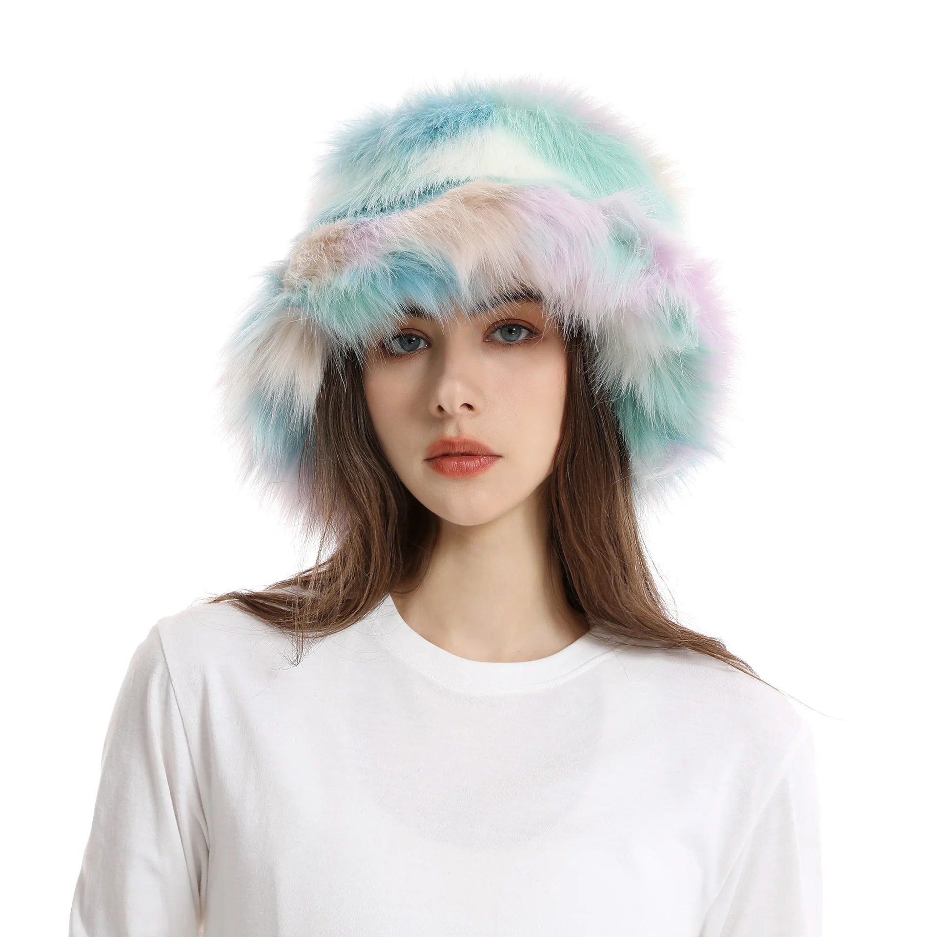 New Fur Hat Women Warm Snow Ski Cap Female Faux Fox Fur Bomber Hat Lady Windproof Winter Hats for Women Russian Warmer Hat - KIMLUD