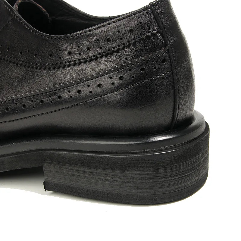 Genuine Leather Men's Block shoes Mens Business Shoes Luxury New Handmade Comfortable Man Casual Shoes Retro Men Leather Shoes