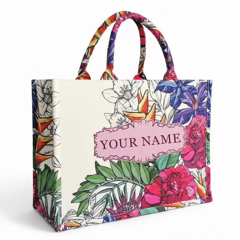 Personalized Tote Bag Canvas Printed — Natural | KIMLUD