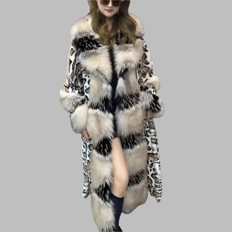 KIMLUD, Faux Fur Coat for Women,England Style Jacket,Turn-bown Collar,Thick Warm Female Clothes,High Quality,Autumn and Winter,2024, KIMLUD Womens Clothes