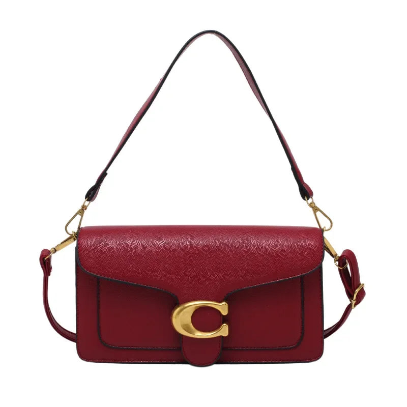 PU Leather Caviar-Grain Square Bag Crossbody — Black | KIMLUD