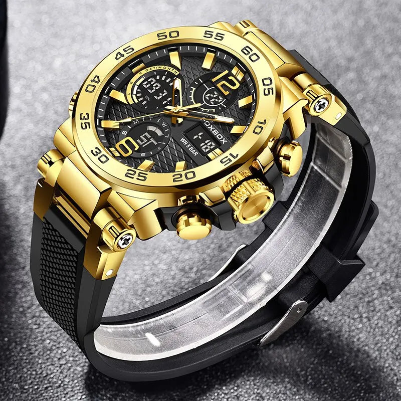 Stainless Steel Chronograph Diver Watch — Gold | KIMLUD