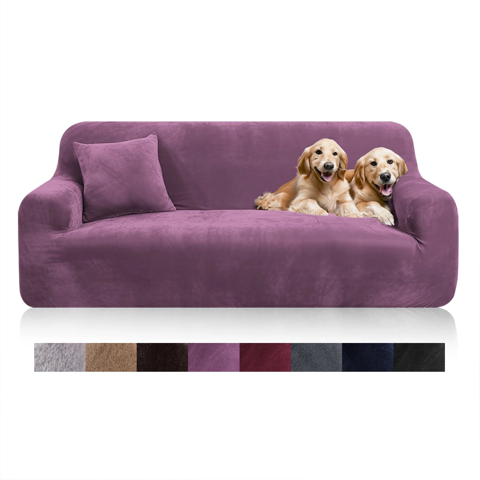 Velvet Sofa Cover Elastic Thick L Shaped Corner Sofa Slipcover for Living Room 1/2/3/4 Seater Stretch Cover for Couch Armchair