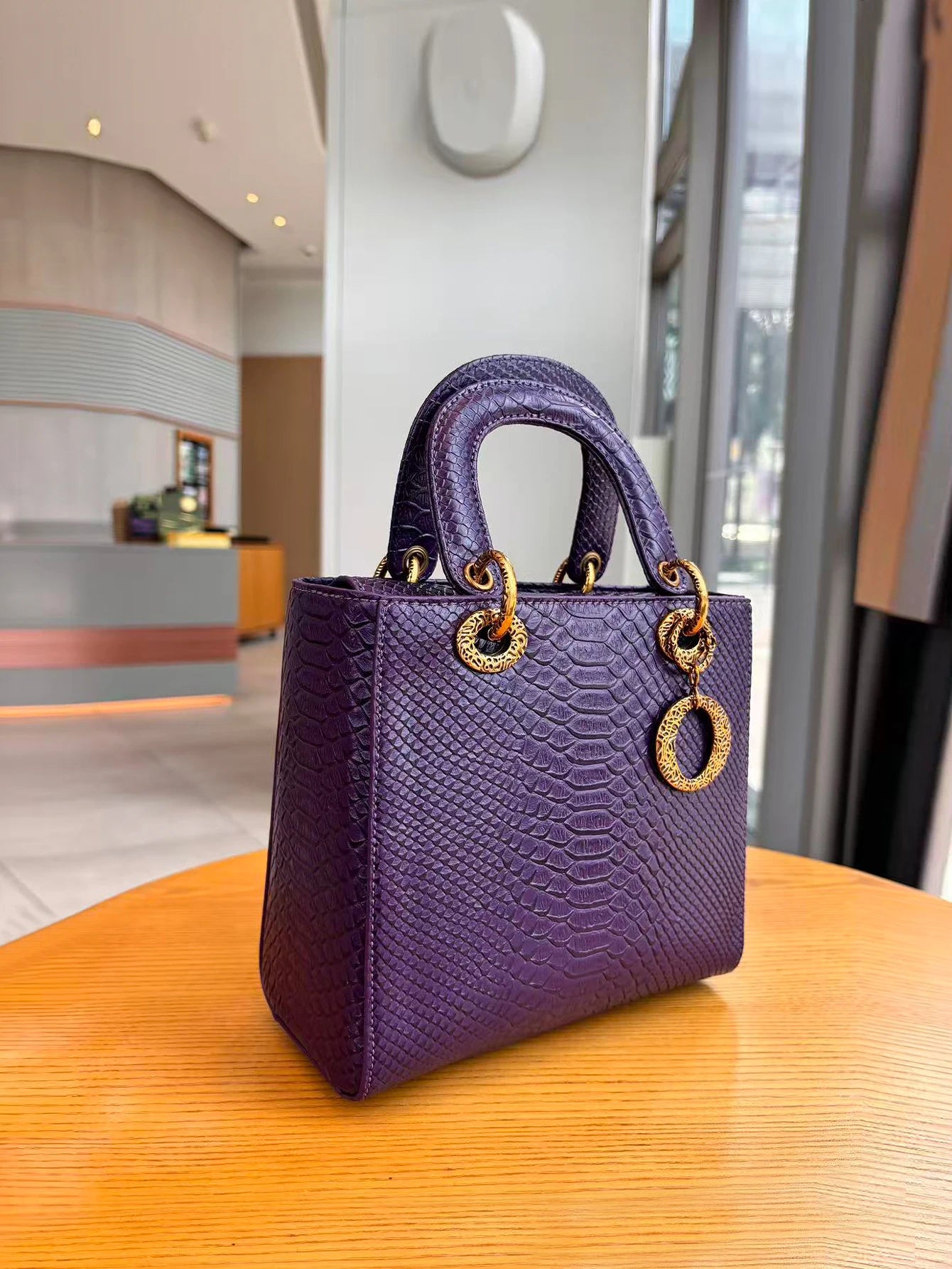Leather Leopard Pattern Mini Handbag — Black | KIMLUD