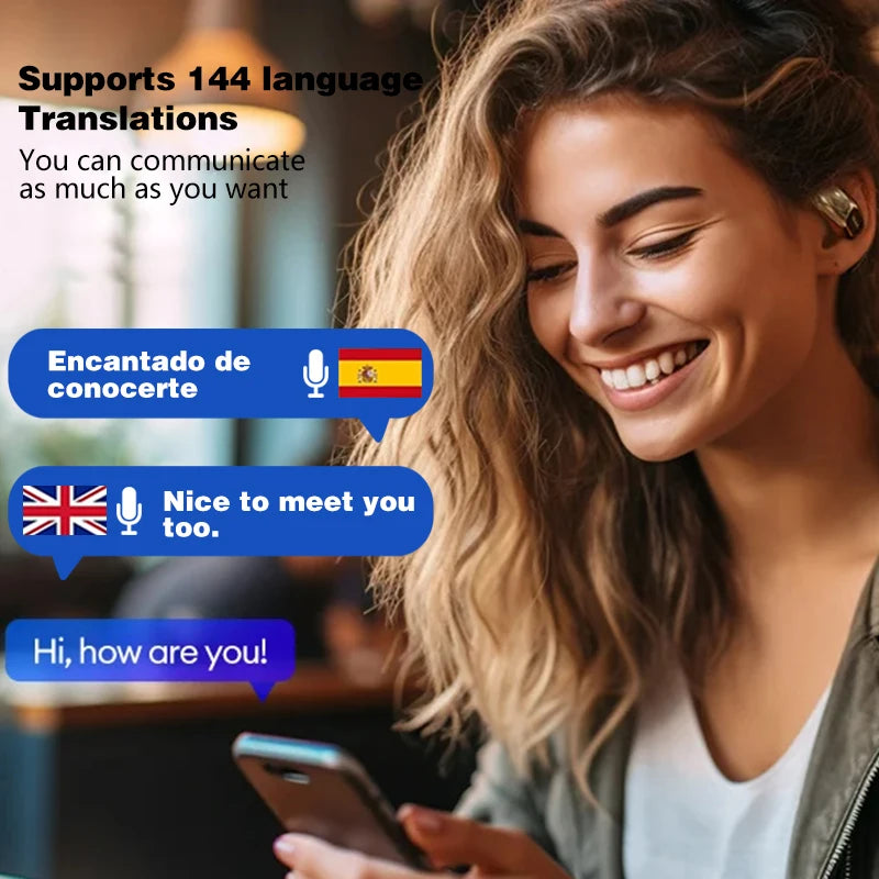 PAXA Upgraded AI Real-time Translation 3in1 Wireless Bluetooth 5.4 Earphones Translate 144 languages ENC Denoise Headphones