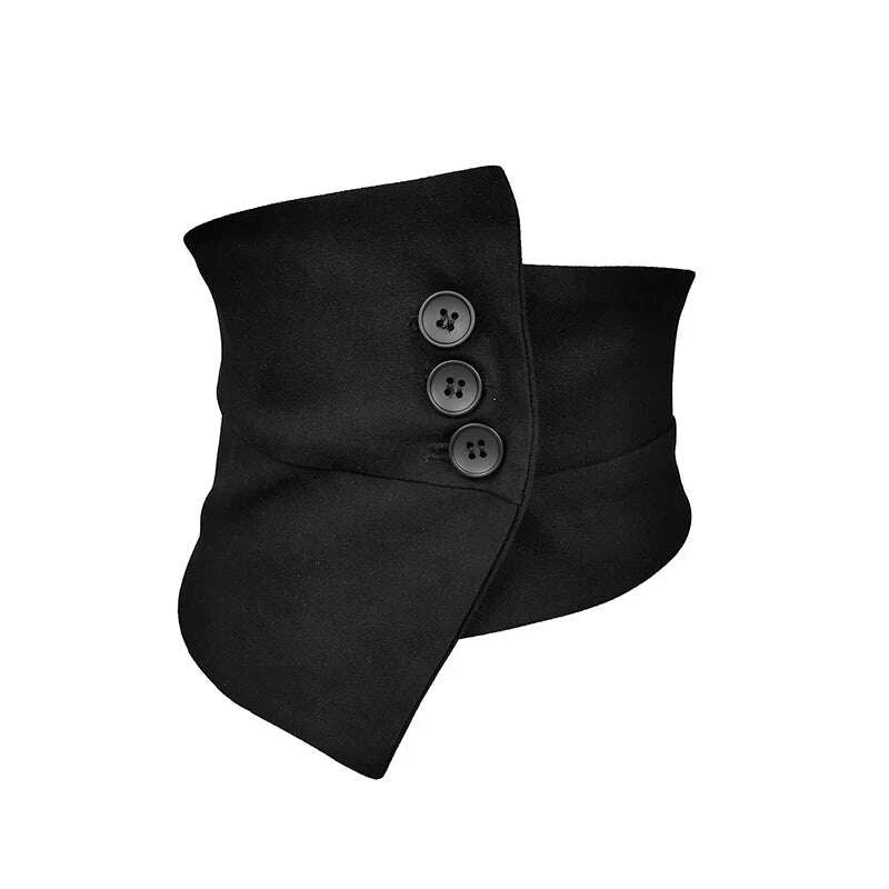 KIMLUD, Irregular waistband for women with ultra wide decoration, simple and 100% matching skirt, shirt design, and a small number of el, KIMLUD Womens Clothes