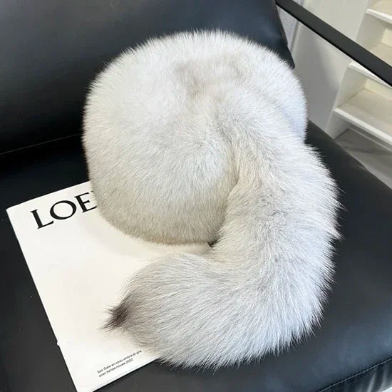 Bomber Hat - Winter Warmth For Outdoor Wear - Real Fox Fur | KIMLUD