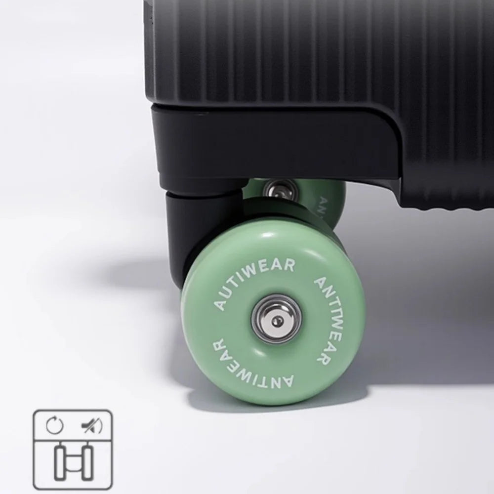 Aluminum Front-Opening Carry-On Luggage — Deep Navy With Mint Accents | KIMLUD