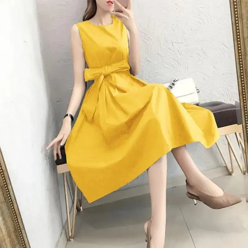 French Vintage Design Unique Summer New Hepburn Style Goddess Elegant Sleeveless Dress Fairy System Women's Dress China Origin