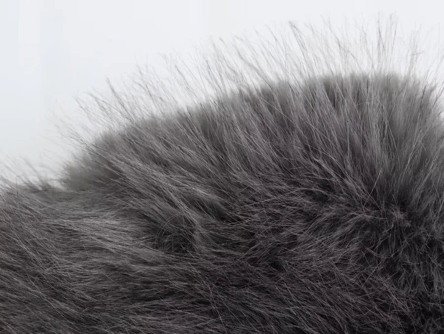 Faux fur jacket 2025 Fall/Winter New Fashion Women's Faux Fur Effect Round Neck Long Sleeve Short Jacket