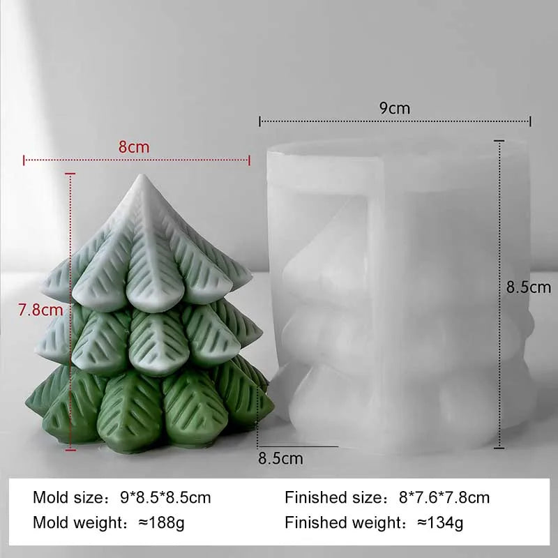 DIY Christmas Tree Silicone Candle Mold Handmade Aroma Candle Plaster Resin Mould Christmas Candle Making Supplies